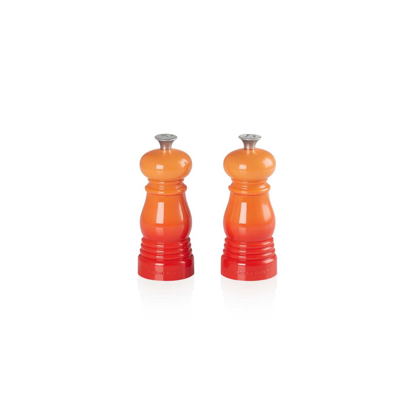 Le Creuset-Le Creuset Mini 11cm Set of Salt & Pepper Mills Flame